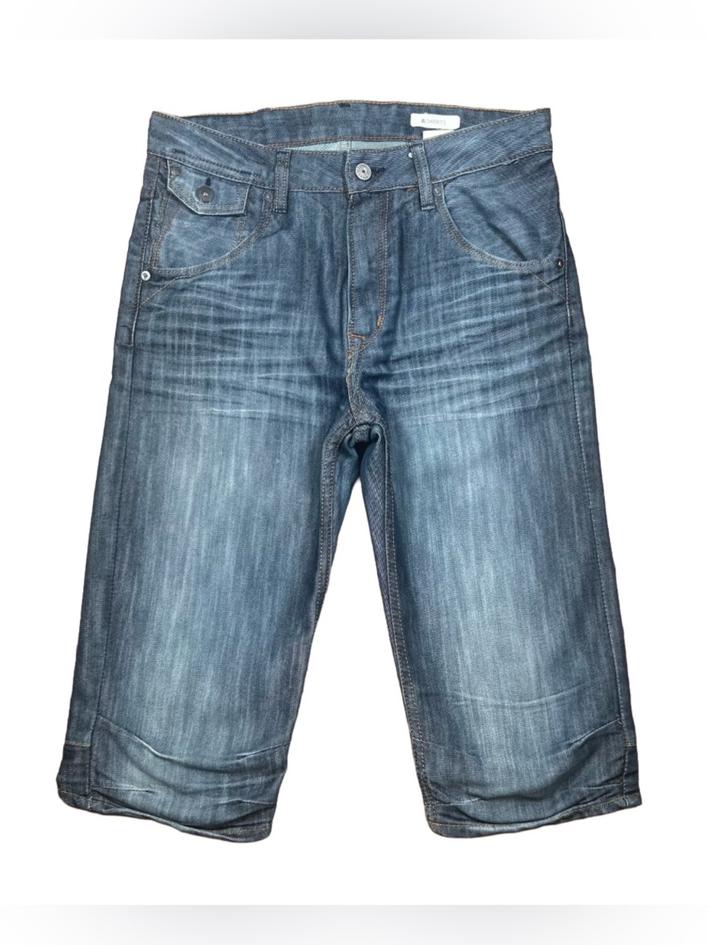 H&M Boys Blue Denim Bermuda Jean Shorts Size 13–14 Casual Summer Shorts